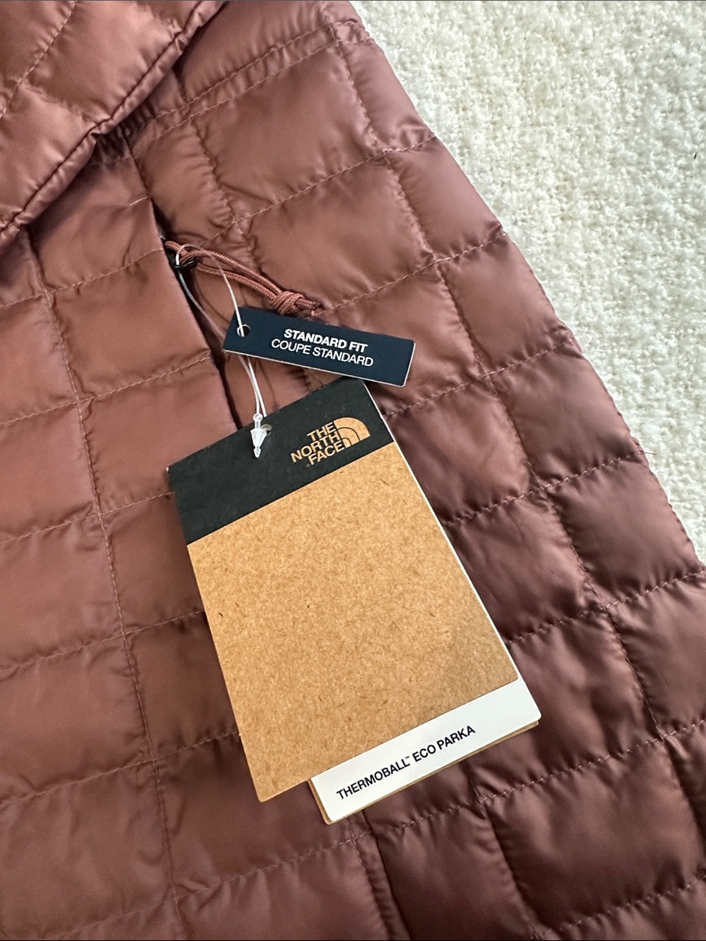 The North Face Women's Hooded Quilted Long Puffer Jacket - Mauve Brown - Picture 9 of 11
